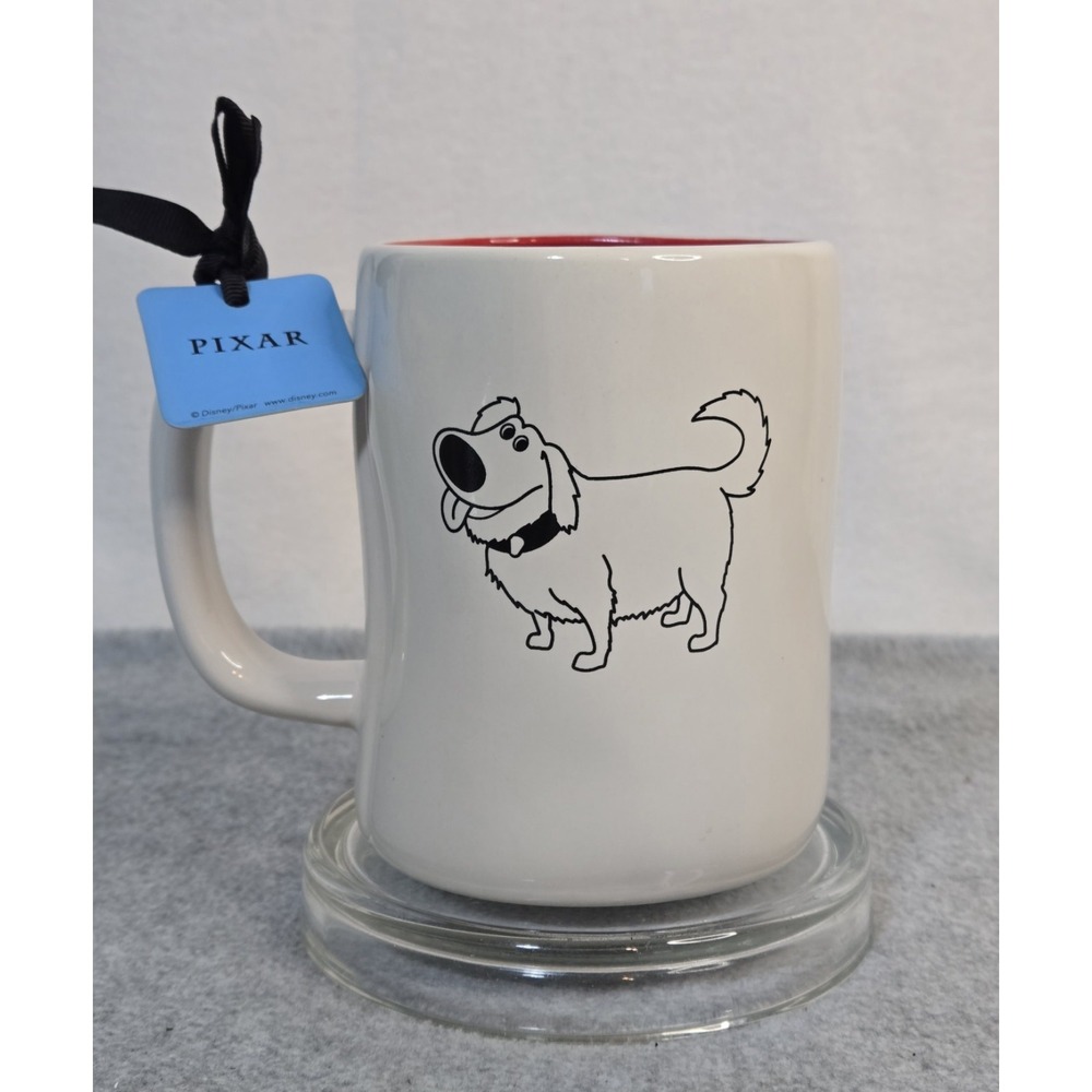 NWT Rae Dunn Squirrel Mug Disney Pixar Movie Up Double Sided With Doug Dog Cute!